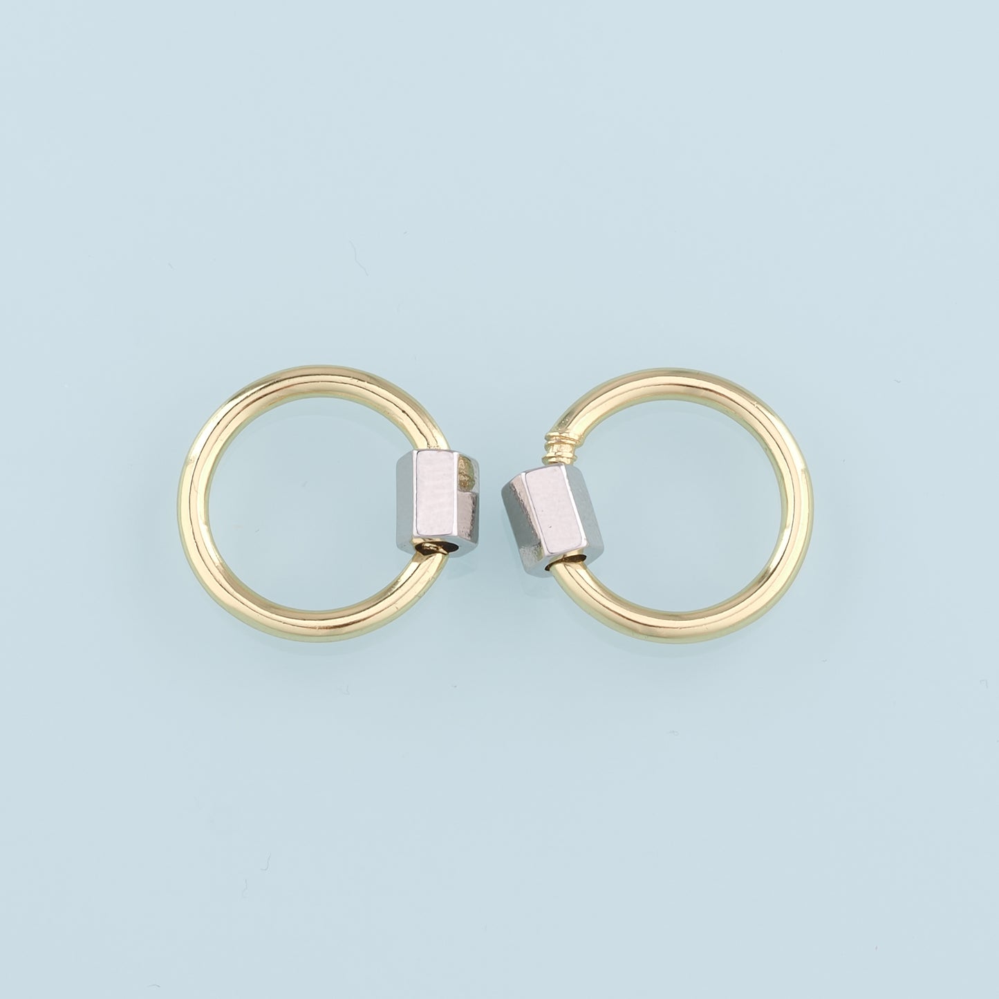 18K Gold Filled Round Carabiner Clasp,Buckle Clasp,Carabiner Screw Clasp,Turnbuckle for DIY Jewelry