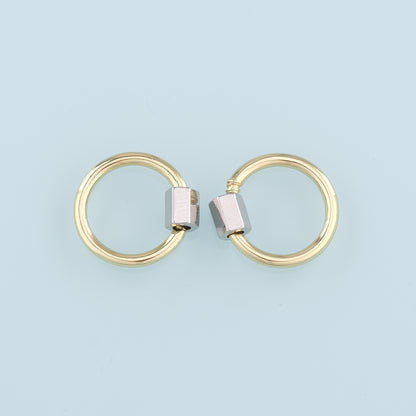 18K Gold Filled Round Carabiner Clasp,Buckle Clasp,Carabiner Screw Clasp,Turnbuckle for DIY Jewelry