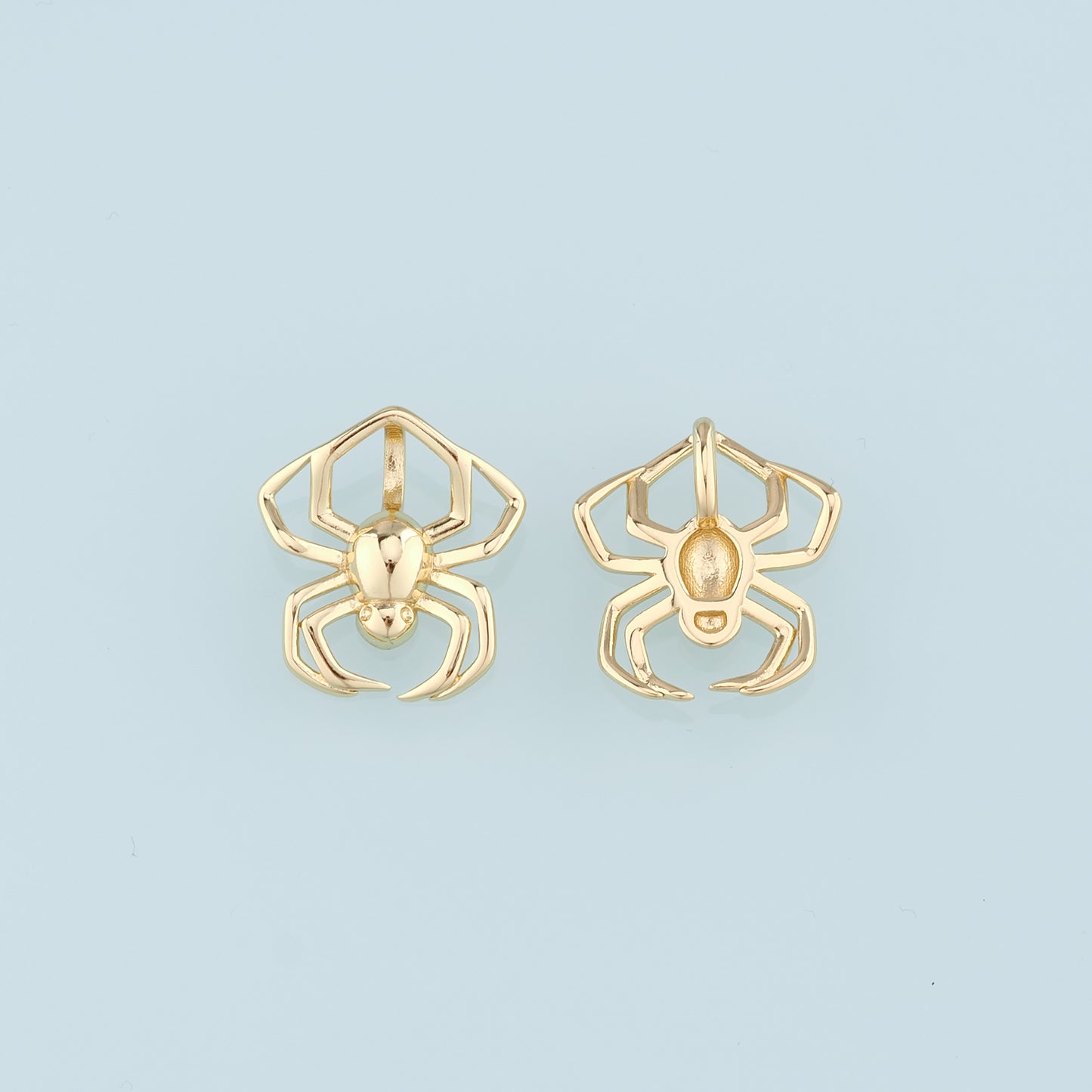 18K Gold Filled Spider Pendant, Spider Charm Bracelet Necklace for DIY Jewelry Making Supply