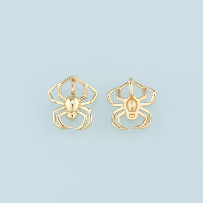 18K Gold Filled Spider Pendant, Spider Charm Bracelet Necklace for DIY Jewelry Making Supply
