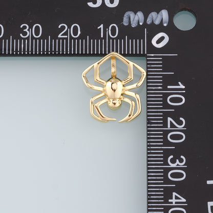 18K Gold Filled Spider Pendant, Spider Charm Bracelet Necklace for DIY Jewelry Making Supply