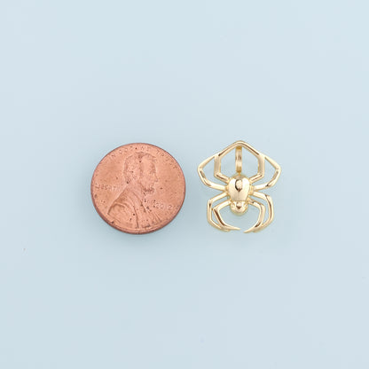 18K Gold Filled Spider Pendant, Spider Charm Bracelet Necklace for DIY Jewelry Making Supply