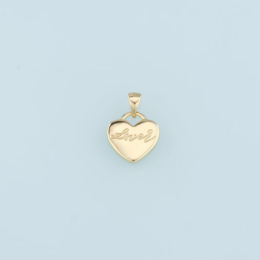 18K Gold Filled Heart Pendant,Heart Charm Bracelet Necklace for DIY Jewelry Making Supply