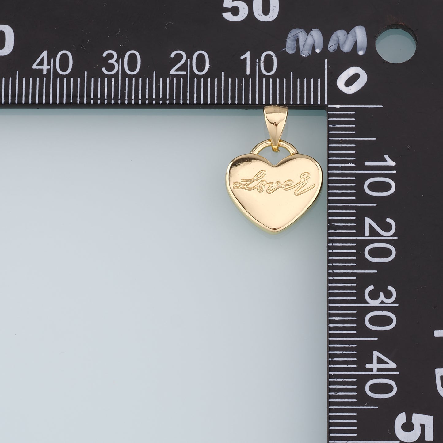 18K Gold Filled Heart Pendant,Heart Charm Bracelet Necklace for DIY Jewelry Making Supply