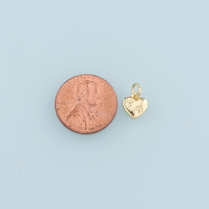 Gold Heart Charm,18K Gold Filled Heart Pendant,Paw Charm Bracelet Necklace for DIY Jewelry Making Supply