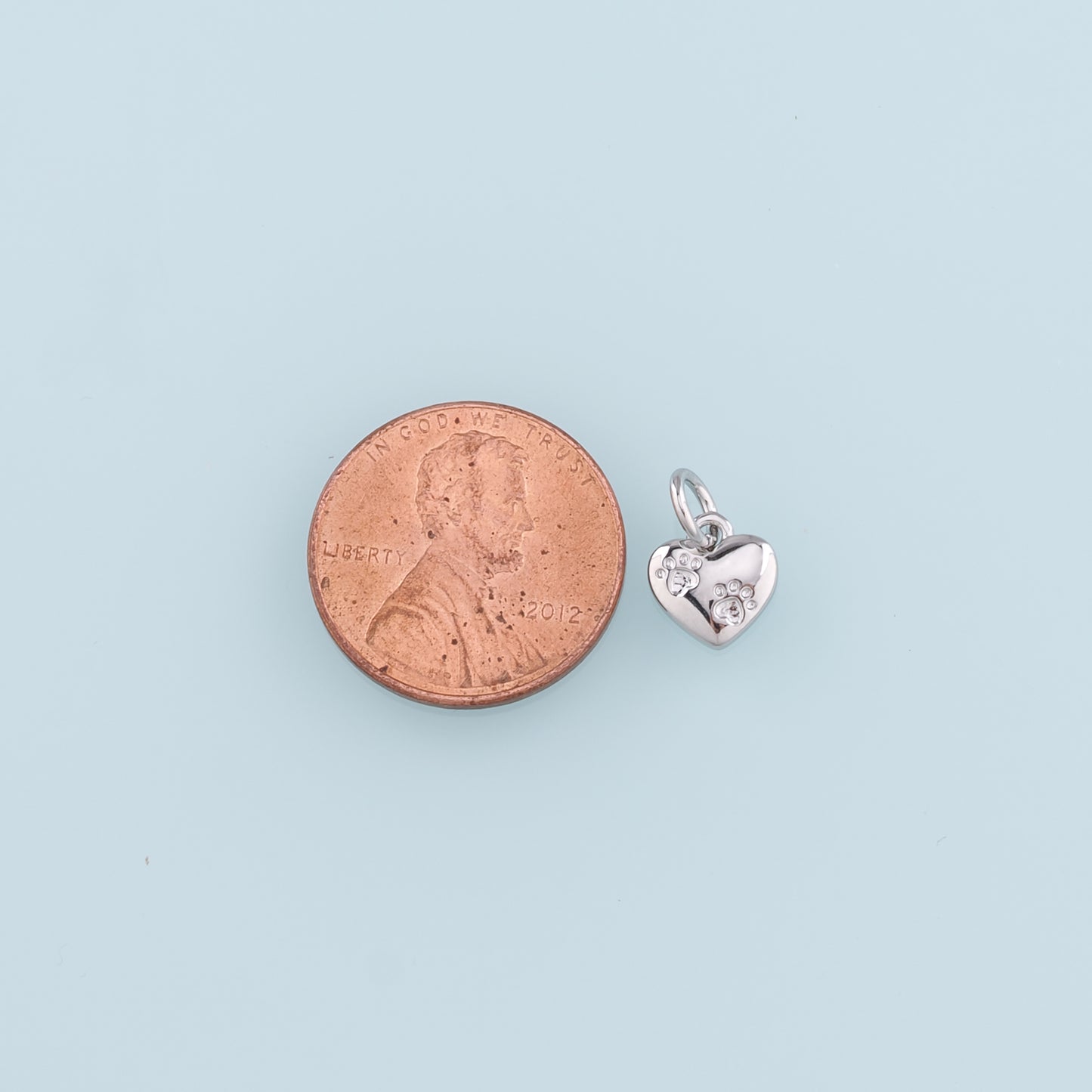 Gold Heart Charm,18K Gold Filled Heart Pendant,Paw Charm Bracelet Necklace for DIY Jewelry Making Supply