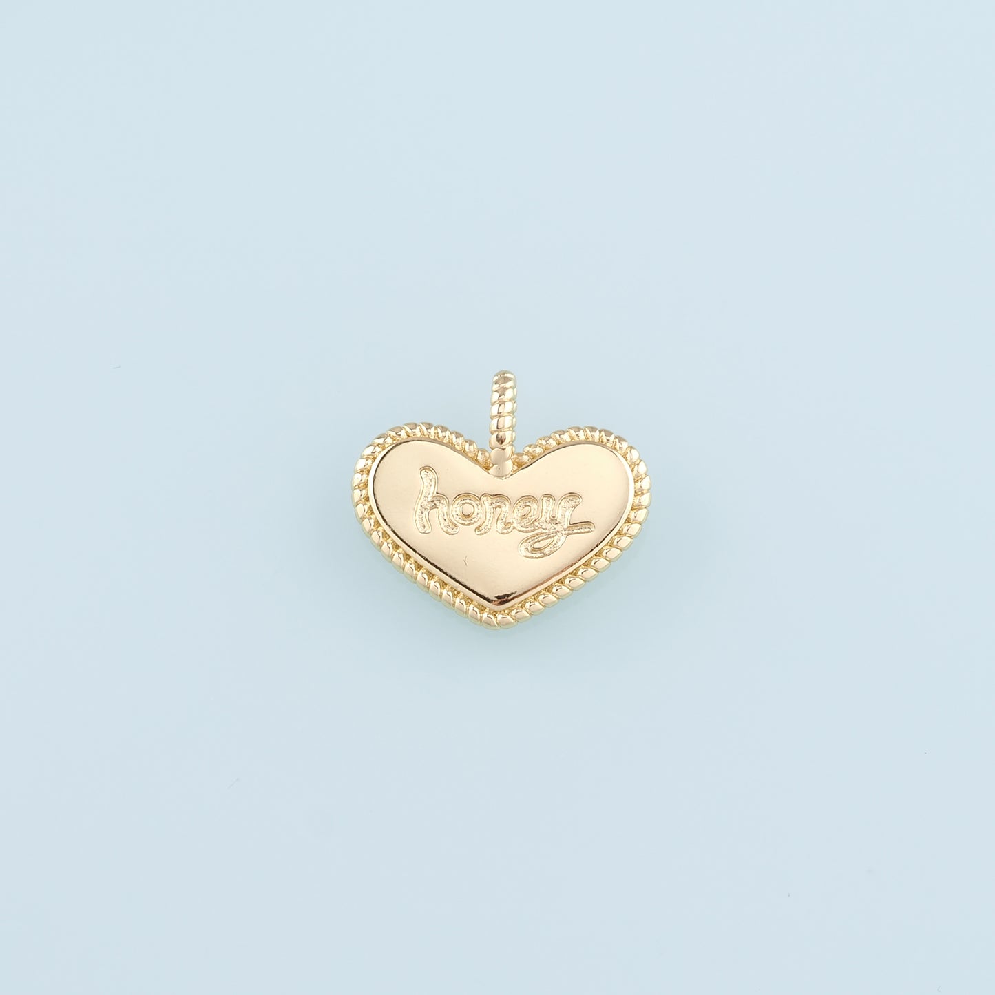 18K Gold Filled Heart Pendant,Heart Charm Bracelet Necklace for DIY Jewelry Making Supply