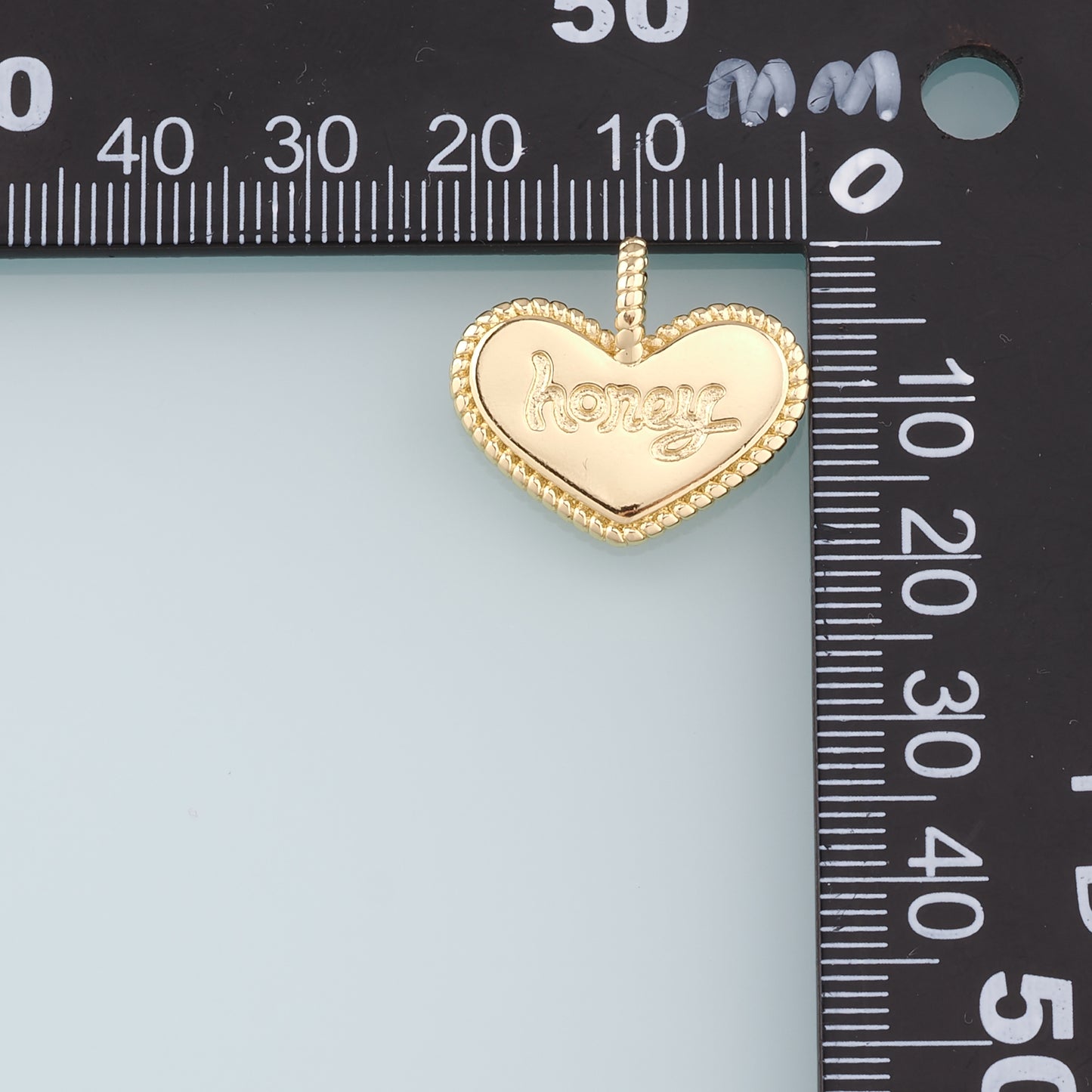 18K Gold Filled Heart Pendant,Heart Charm Bracelet Necklace for DIY Jewelry Making Supply