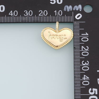 18K Gold Filled Heart Pendant,Heart Charm Bracelet Necklace for DIY Jewelry Making Supply
