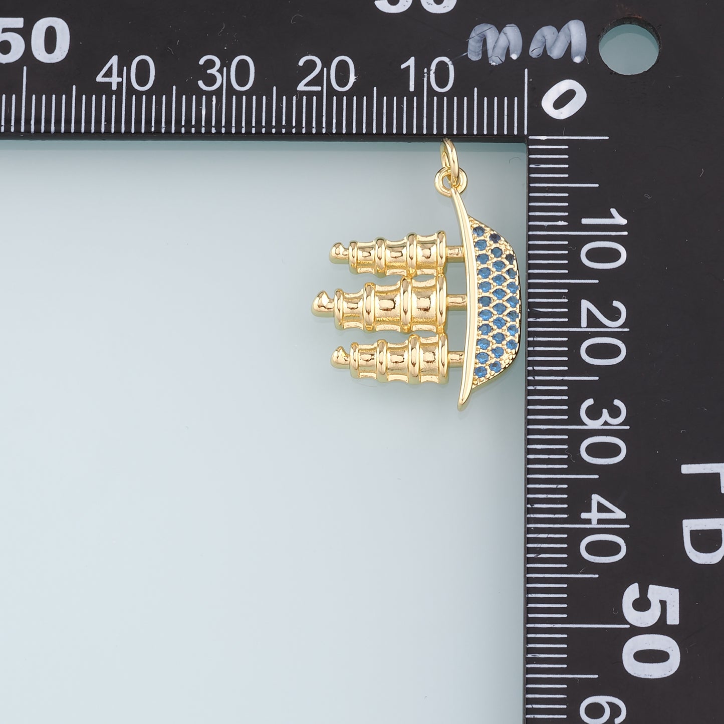 18K Gold Filled Boat Pendant,CZ Micro Pave Boat Charm Bracelet Necklace for DIY Jewelry Making Supply