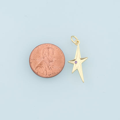 Gold Star Charm,18K Gold Filled Star Pendant,Celestial Charm Bracelet Necklace for DIY Jewelry Making Supply
