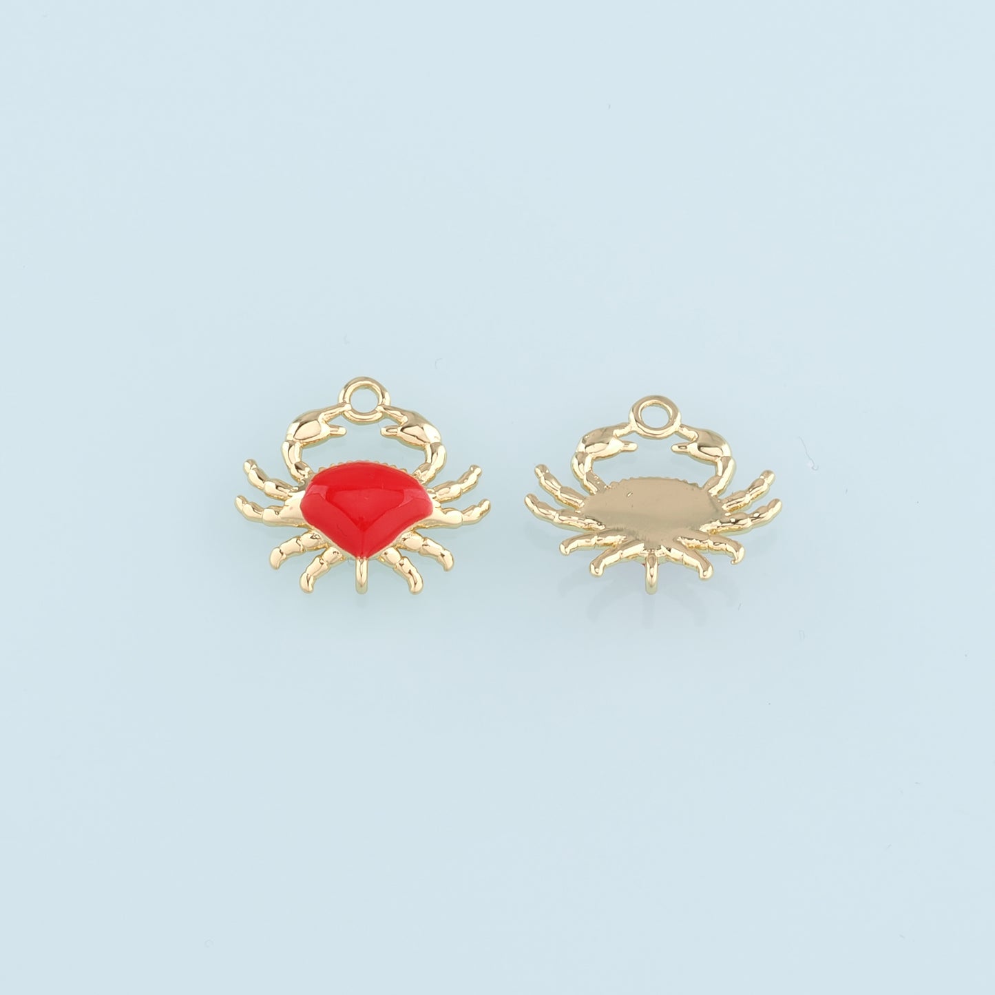 Gold Connector Charms,18K Gold Filled Crab Pendant,Enamel Crab Charms Bracelet Necklace for DIY Jewelry Making Supply