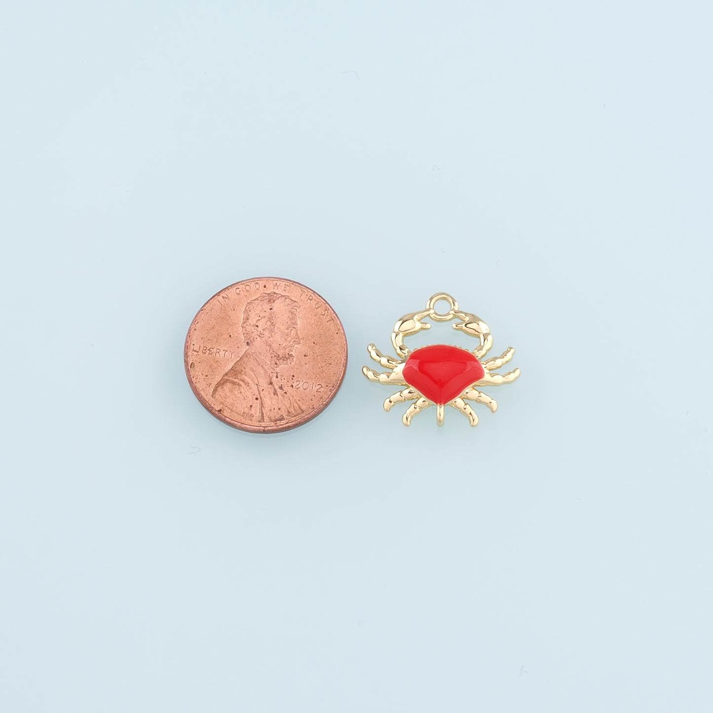 Gold Connector Charms,18K Gold Filled Crab Pendant,Enamel Crab Charms Bracelet Necklace for DIY Jewelry Making Supply