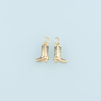 Gold Boots Charms,18K Gold Filled Boots Pendant,Enamel Cowboy Boots Charm Bracelet Necklace for DIY Jewelry Making Supply