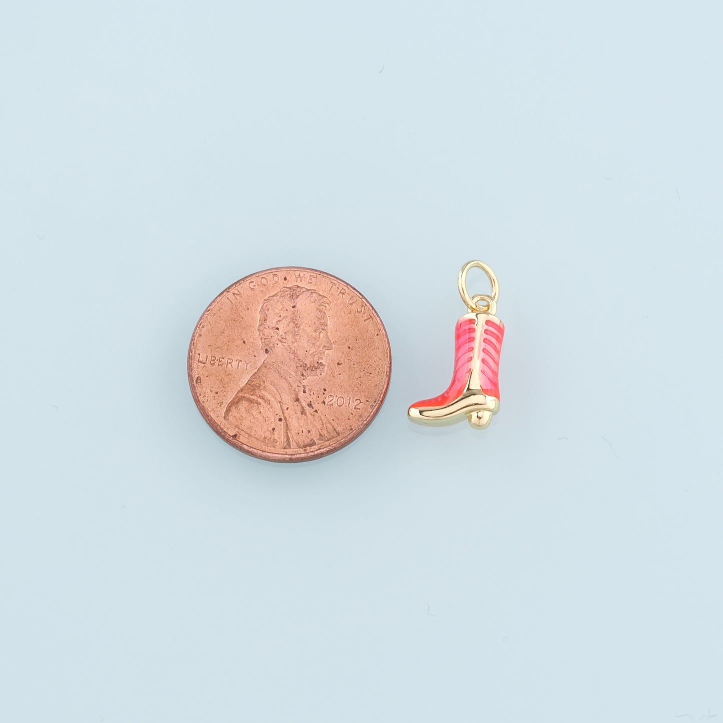 Gold Boots Charms,18K Gold Filled Boots Pendant,Enamel Cowboy Boots Charm Bracelet Necklace for DIY Jewelry Making Supply