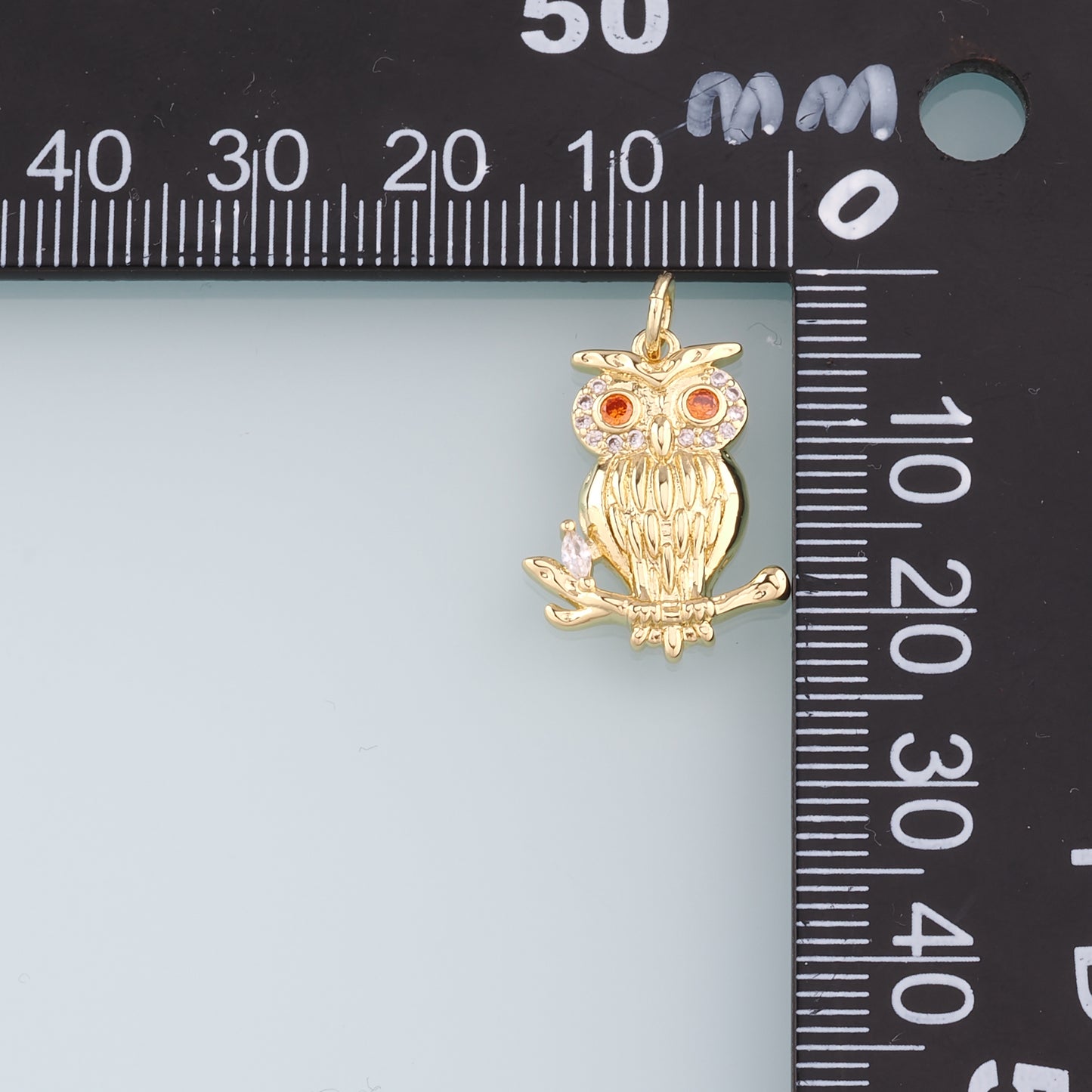 Gold Owl Charms,18K Gold Filled owl Pendant,CZ owl Charm Bracelet Necklace for DIY Jewelry Making Supply