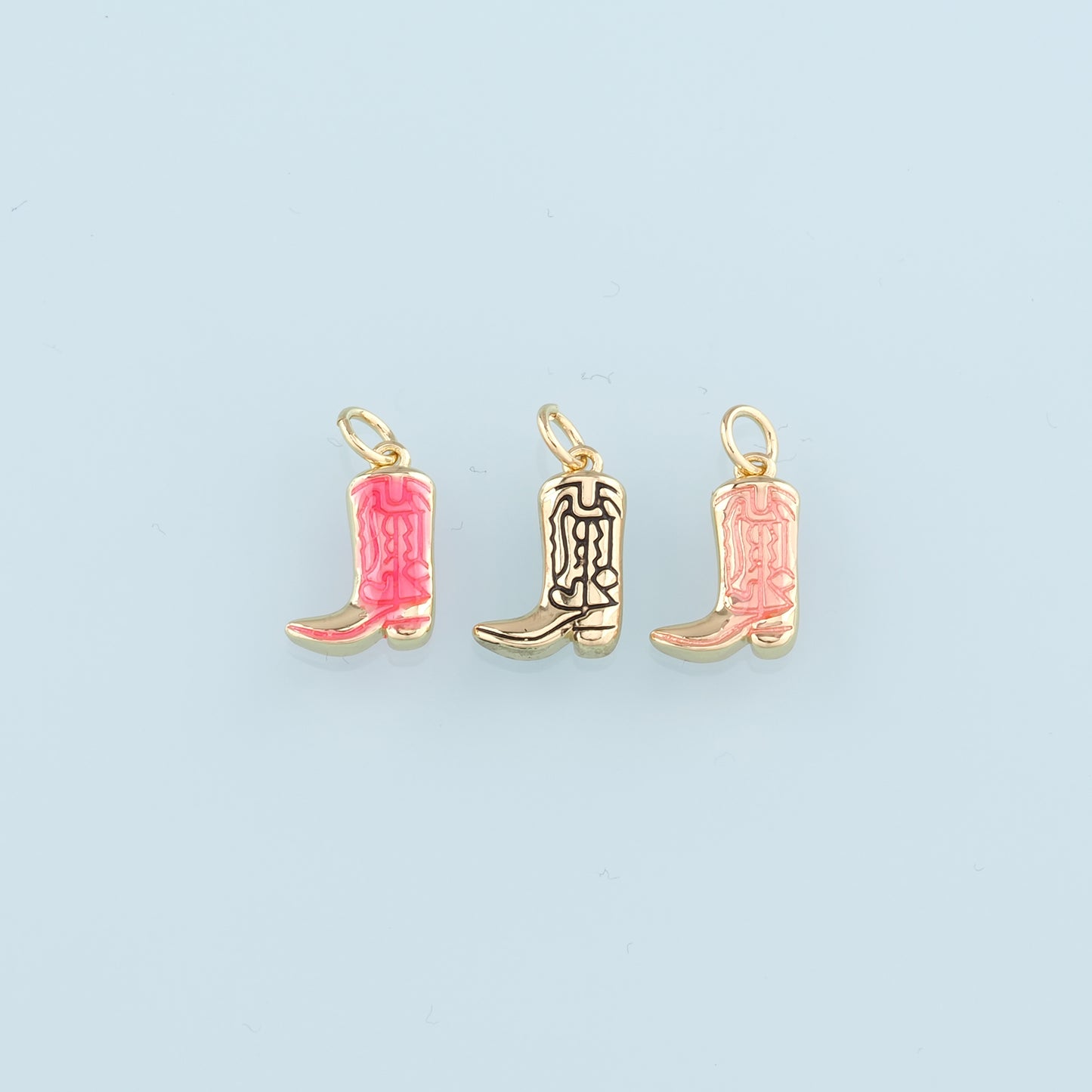 Gold Boots Charms,18K Gold Filled Boots Pendant,Enamel Cowboy Boots Charm Bracelet Necklace for DIY Jewelry Making Supply