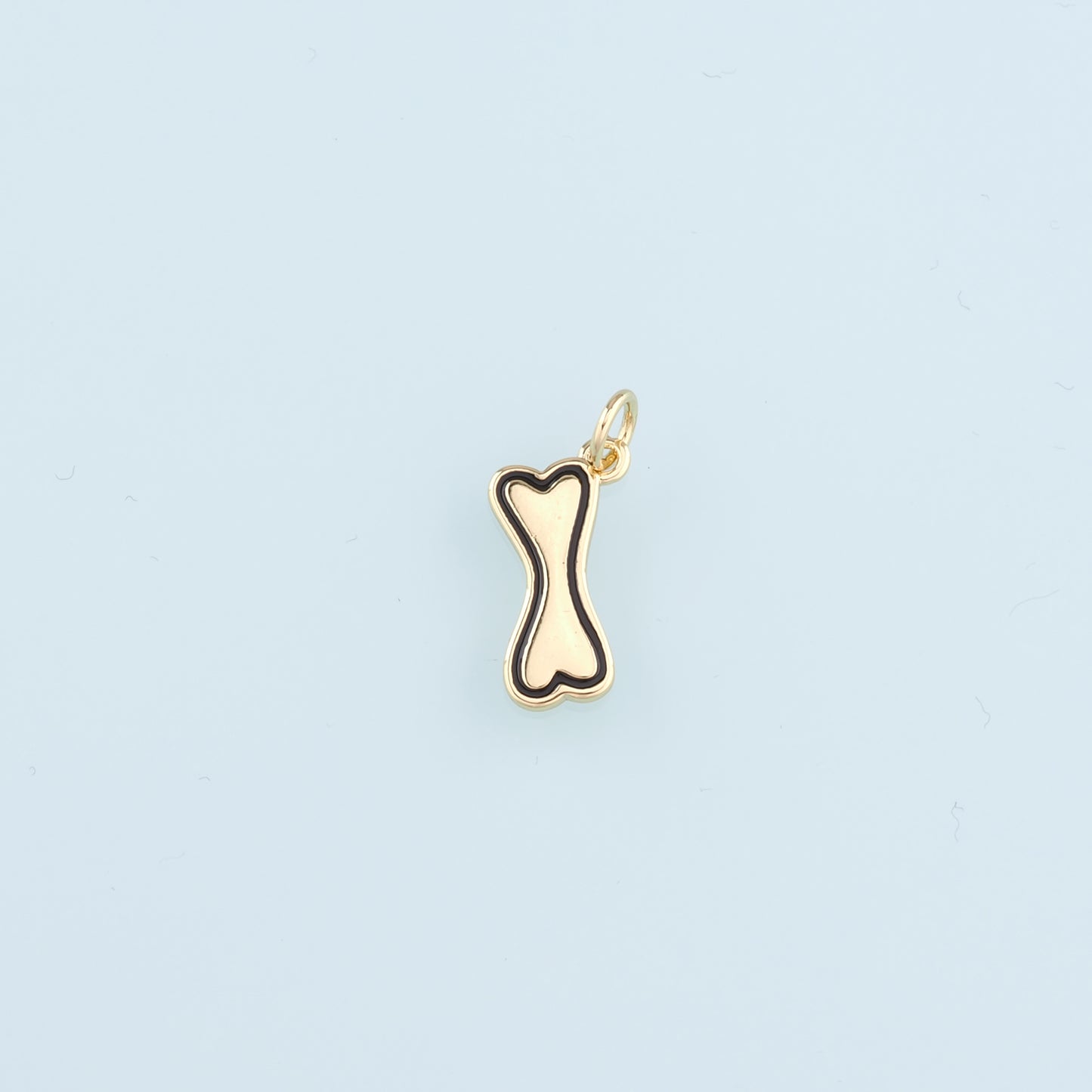 18K Gold Filled Dog Bone Pendant,Enamel Bone Charm Bracelet Necklace for DIY Jewelry Making Supply