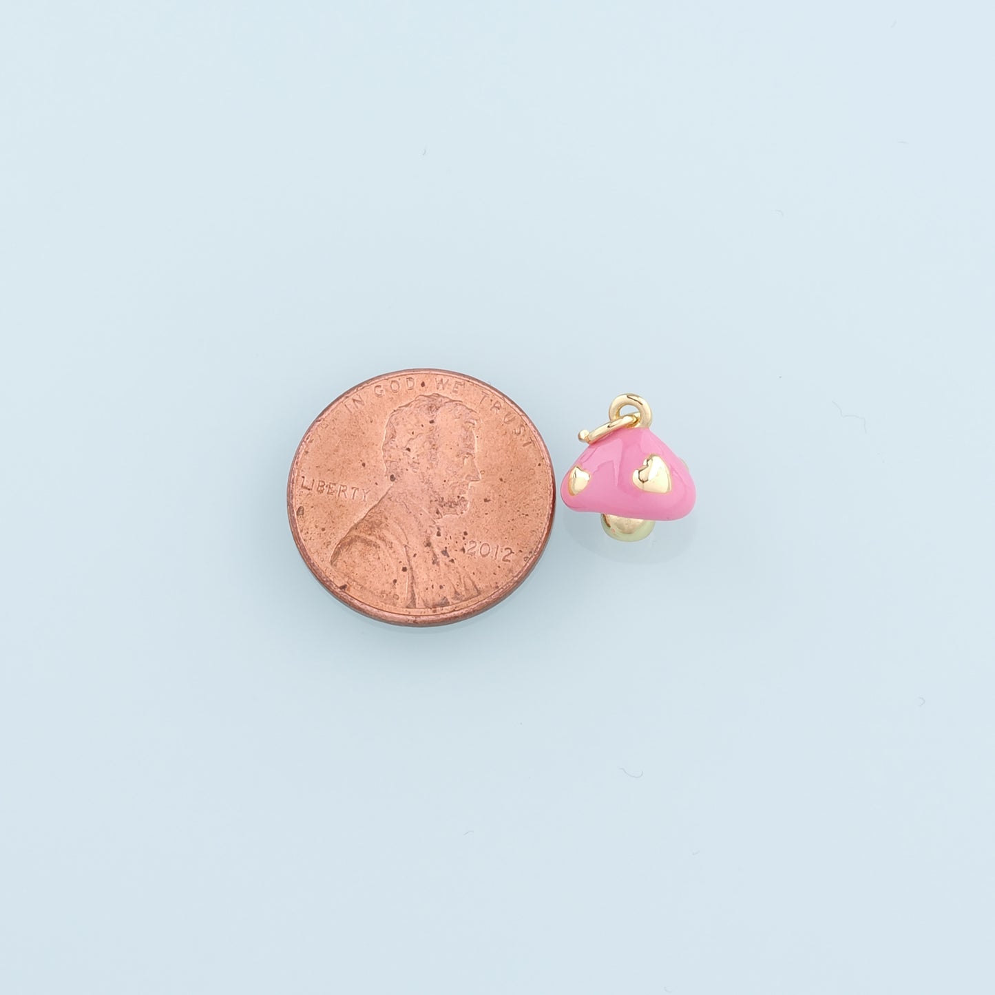 Gold Mushroom Charms,18K Gold Filled Enamel Mushroom Pendant,Kawaii Charm Bracelet Necklace for DIY Jewelry Making Supply