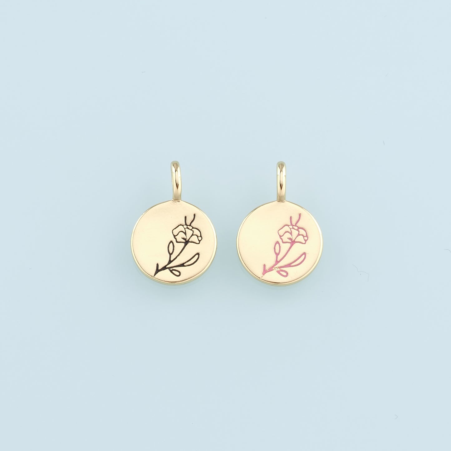 Gold Flower Charms,18K Gold Filled Flower Pendant,Enamel Flower Charm Bracelet Necklace for DIY Jewelry Making Supply