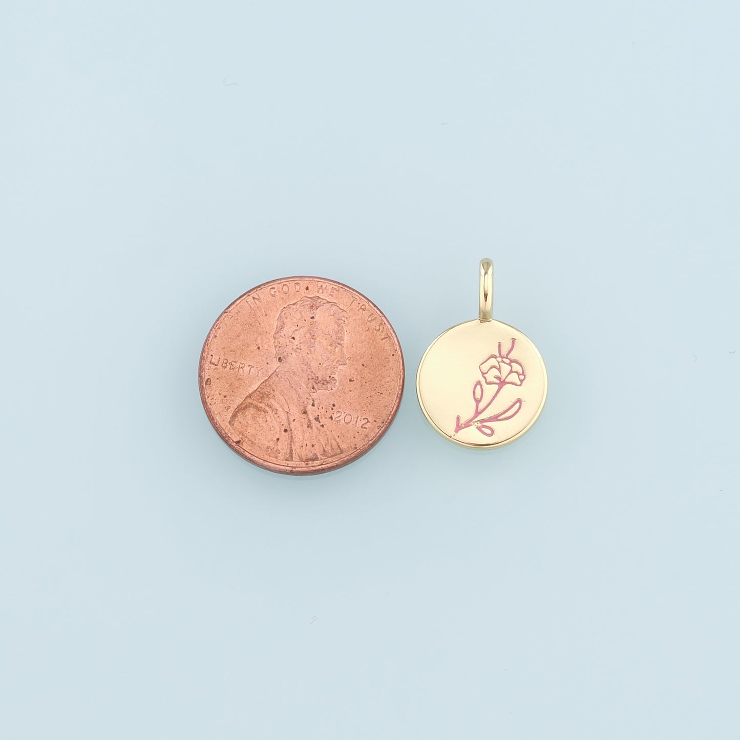 Gold Flower Charms,18K Gold Filled Flower Pendant,Enamel Flower Charm Bracelet Necklace for DIY Jewelry Making Supply