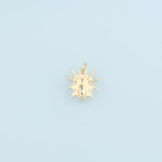 18K Gold Filled Spider Pendant, Spider Charm Bracelet Necklace for DIY Jewelry Making Supply