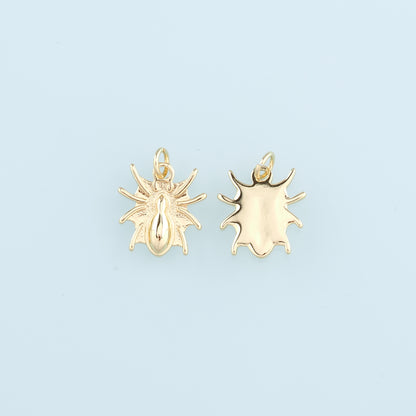 18K Gold Filled Spider Pendant, Spider Charm Bracelet Necklace for DIY Jewelry Making Supply