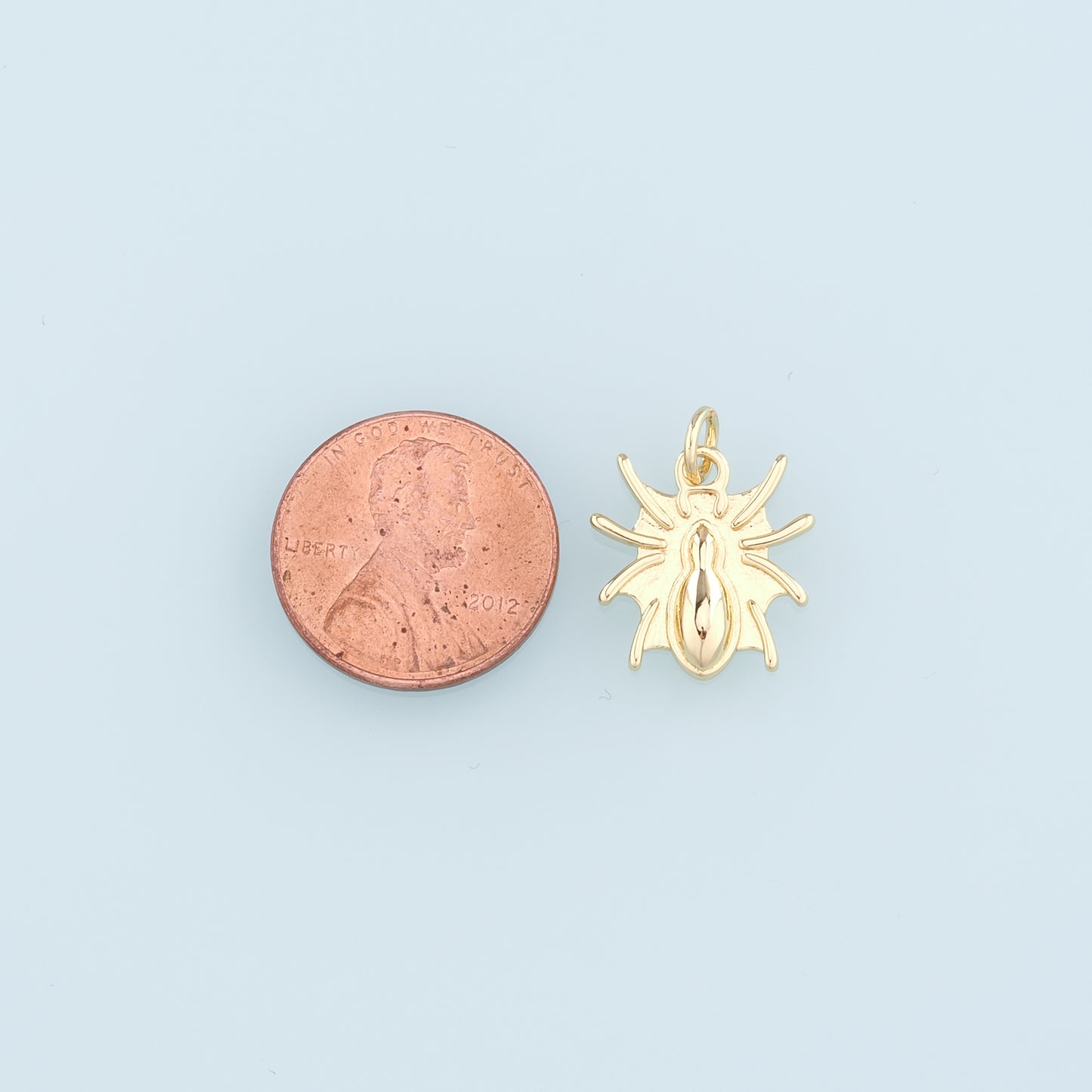 18K Gold Filled Spider Pendant, Spider Charm Bracelet Necklace for DIY Jewelry Making Supply