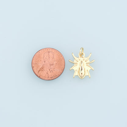 18K Gold Filled Spider Pendant, Spider Charm Bracelet Necklace for DIY Jewelry Making Supply