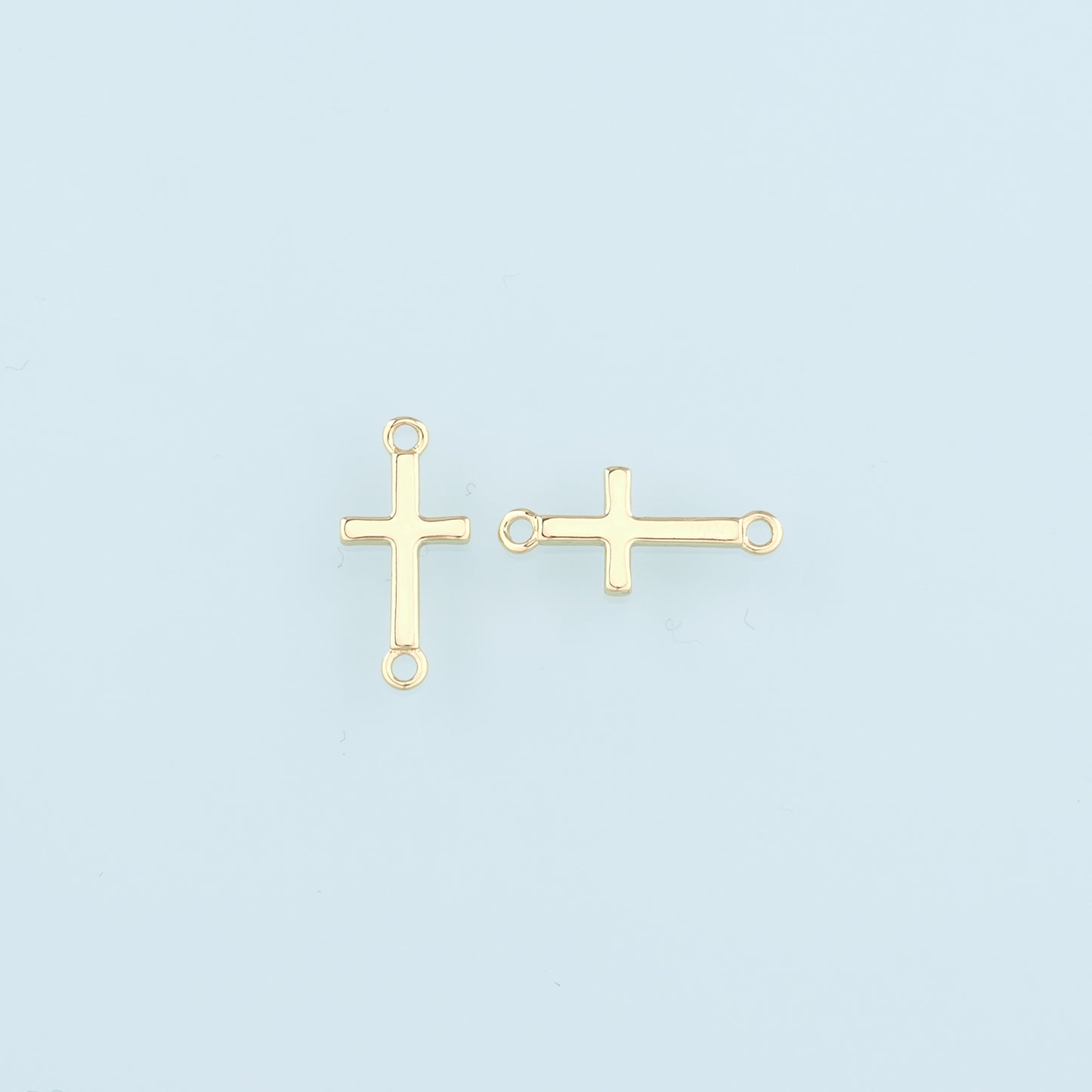 Gold Connector Charms,18K Gold Filled Cross Pendant,Religion Charm Bracelet Necklace for DIY Jewelry Making Supply