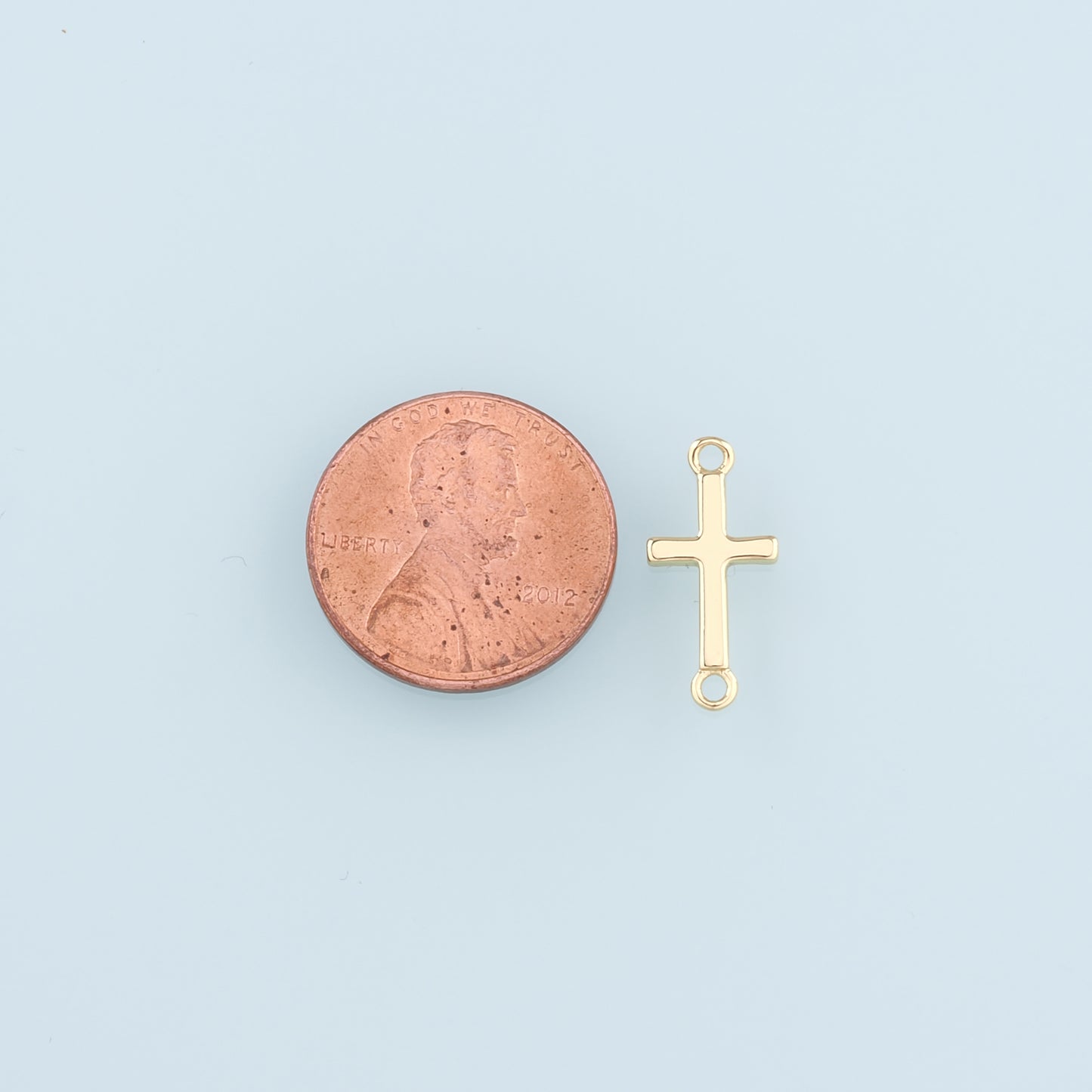 Gold Connector Charms,18K Gold Filled Cross Pendant,Religion Charm Bracelet Necklace for DIY Jewelry Making Supply