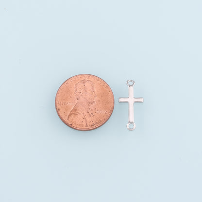 Gold Connector Charms,18K Gold Filled Cross Pendant,Religion Charm Bracelet Necklace for DIY Jewelry Making Supply