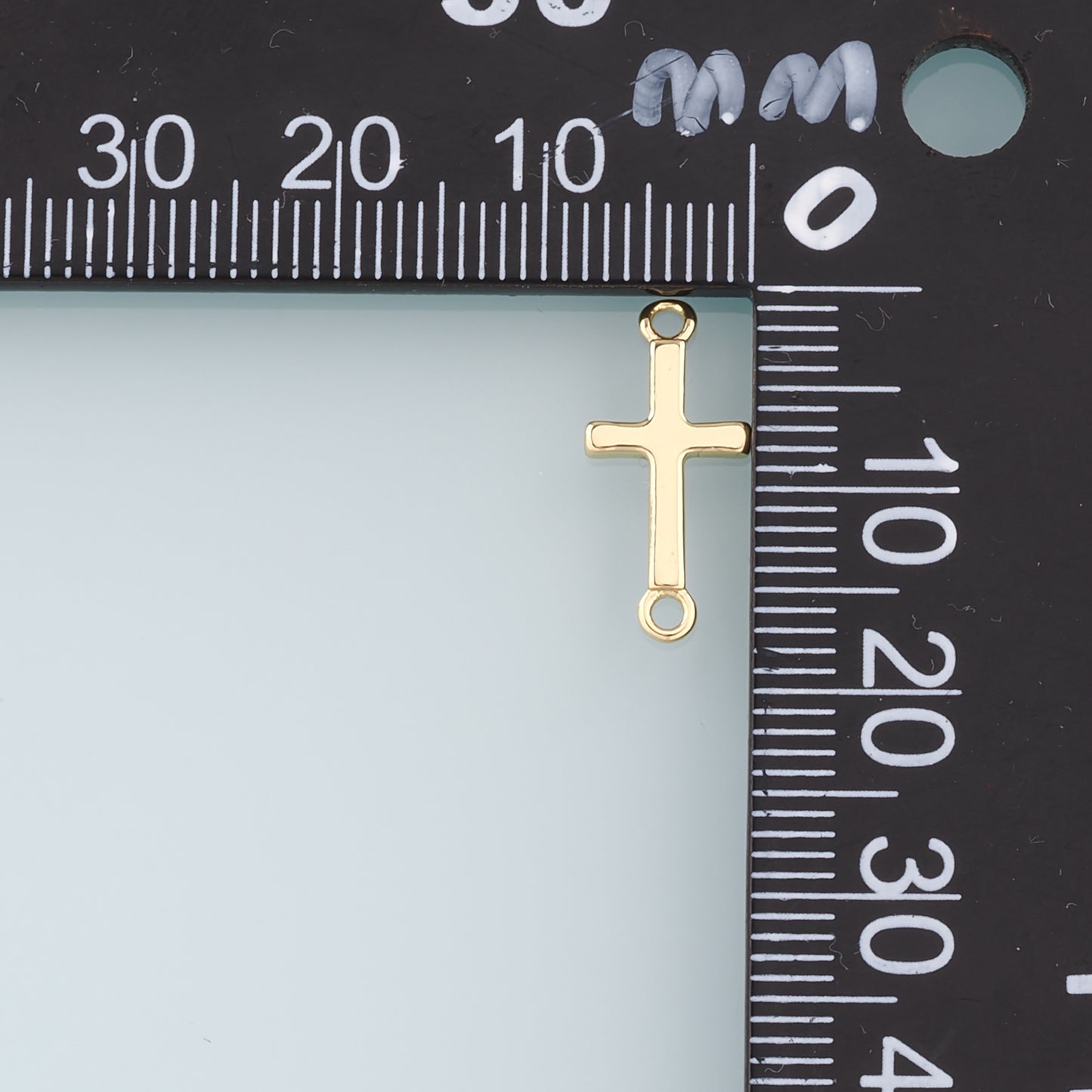 Gold Connector Charms,18K Gold Filled Cross Pendant,Religion Charm Bracelet Necklace for DIY Jewelry Making Supply