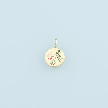 18K Gold Filled Flower Pendant,Enamel Tulip Charm Bracelet Necklace for DIY Jewelry Making Supply