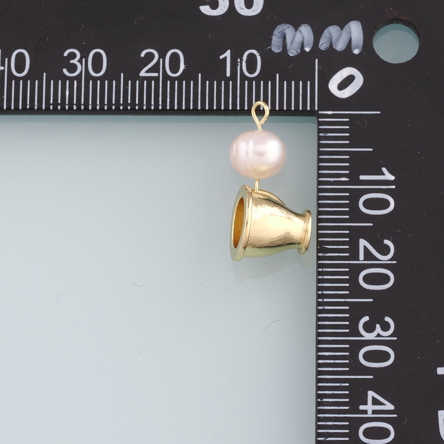 18K Gold Filled Cup Pendant,Pearl Cup Charm Bracelet Necklace for DIY Jewelry Making Supply