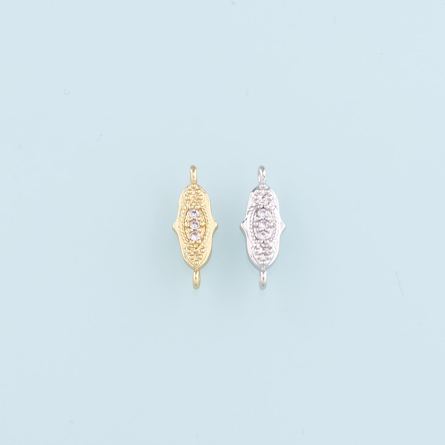 Gold Connector Charm,18K Gold Filled Hamsa Hand Pendant,CZ Micro Pave Hamsa Charm Necklace for DIY Jewelry Making Supply