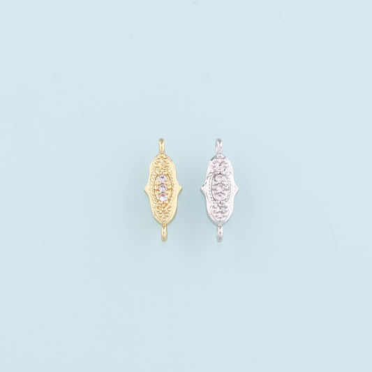 Gold Connector Charm,18K Gold Filled Hamsa Hand Pendant,CZ Micro Pave Hamsa Charm Necklace for DIY Jewelry Making Supply