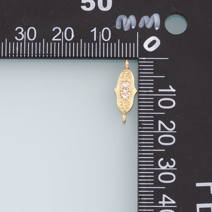 Gold Connector Charm,18K Gold Filled Hamsa Hand Pendant,CZ Micro Pave Hamsa Charm Necklace for DIY Jewelry Making Supply