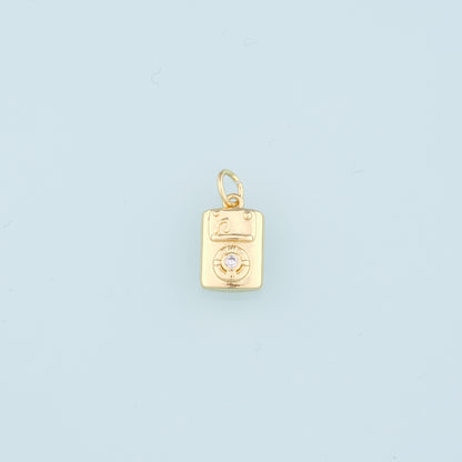 18K Gold Filled Game console Pendant,CZ Game console Charm Bracelet Necklace for DIY Jewelry Making Supply