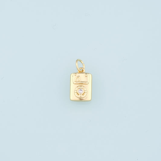 18K Gold Filled Game console Pendant,CZ Game console Charm Bracelet Necklace for DIY Jewelry Making Supply