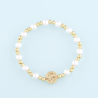 Gold Beaded Chain,18K Gold Filled Pearl Benedict Bracelet,Semi Finished Bracelets,Bracelets for Jewelry Making