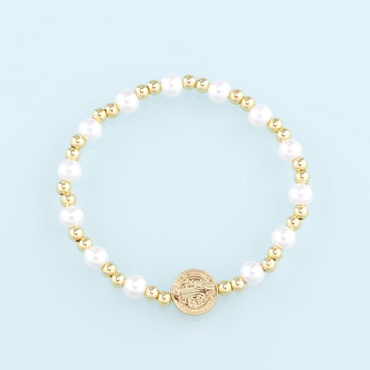 Gold Beaded Chain,18K Gold Filled Pearl Benedict Bracelet,Semi Finished Bracelets,Bracelets for Jewelry Making