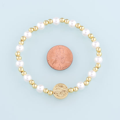 Gold Beaded Chain,18K Gold Filled Pearl Benedict Bracelet,Semi Finished Bracelets,Bracelets for Jewelry Making