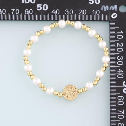 Gold Beaded Chain,18K Gold Filled Pearl Benedict Bracelet,Semi Finished Bracelets,Bracelets for Jewelry Making