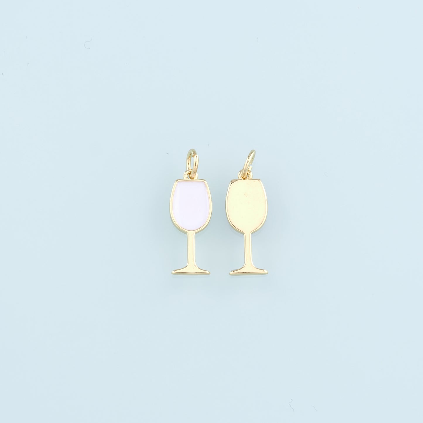 Gold Wine Glass Charms,18K Gold Filled Wine Glass Pendant,Enamel Wine Glass Charm Bracelet Necklace for DIY Jewelry Making Supply