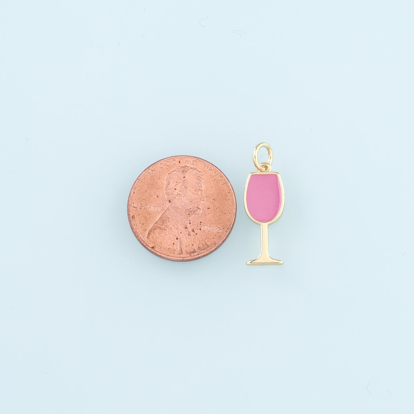 Gold Wine Glass Charms,18K Gold Filled Wine Glass Pendant,Enamel Wine Glass Charm Bracelet Necklace for DIY Jewelry Making Supply