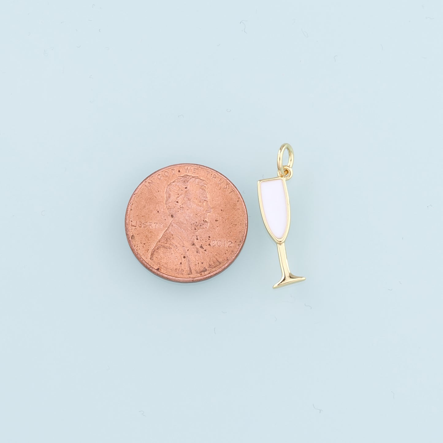 Gold Wine Glass Charms,18K Gold Filled Wine Glass Pendant,Enamel Wine Glass Charm Bracelet Necklace for DIY Jewelry Making Supply