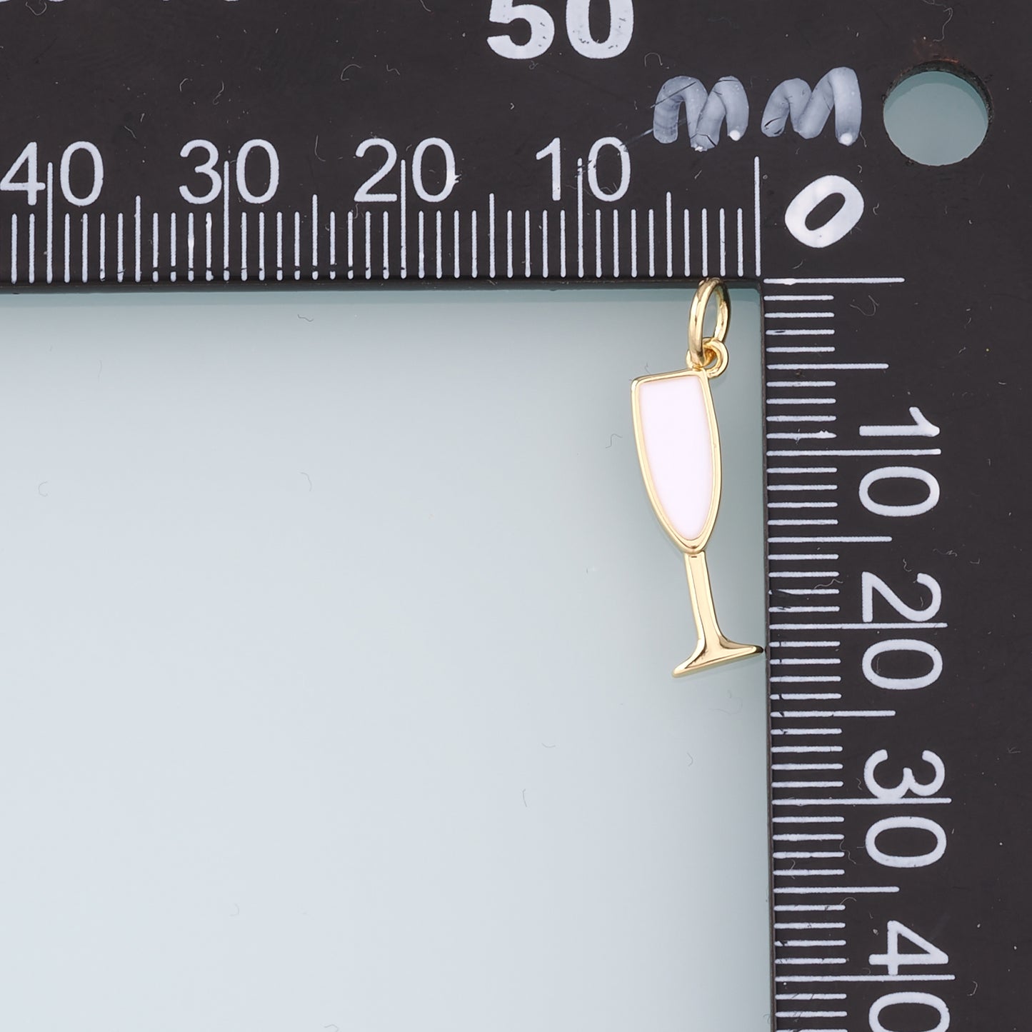 Gold Wine Glass Charms,18K Gold Filled Wine Glass Pendant,Enamel Wine Glass Charm Bracelet Necklace for DIY Jewelry Making Supply