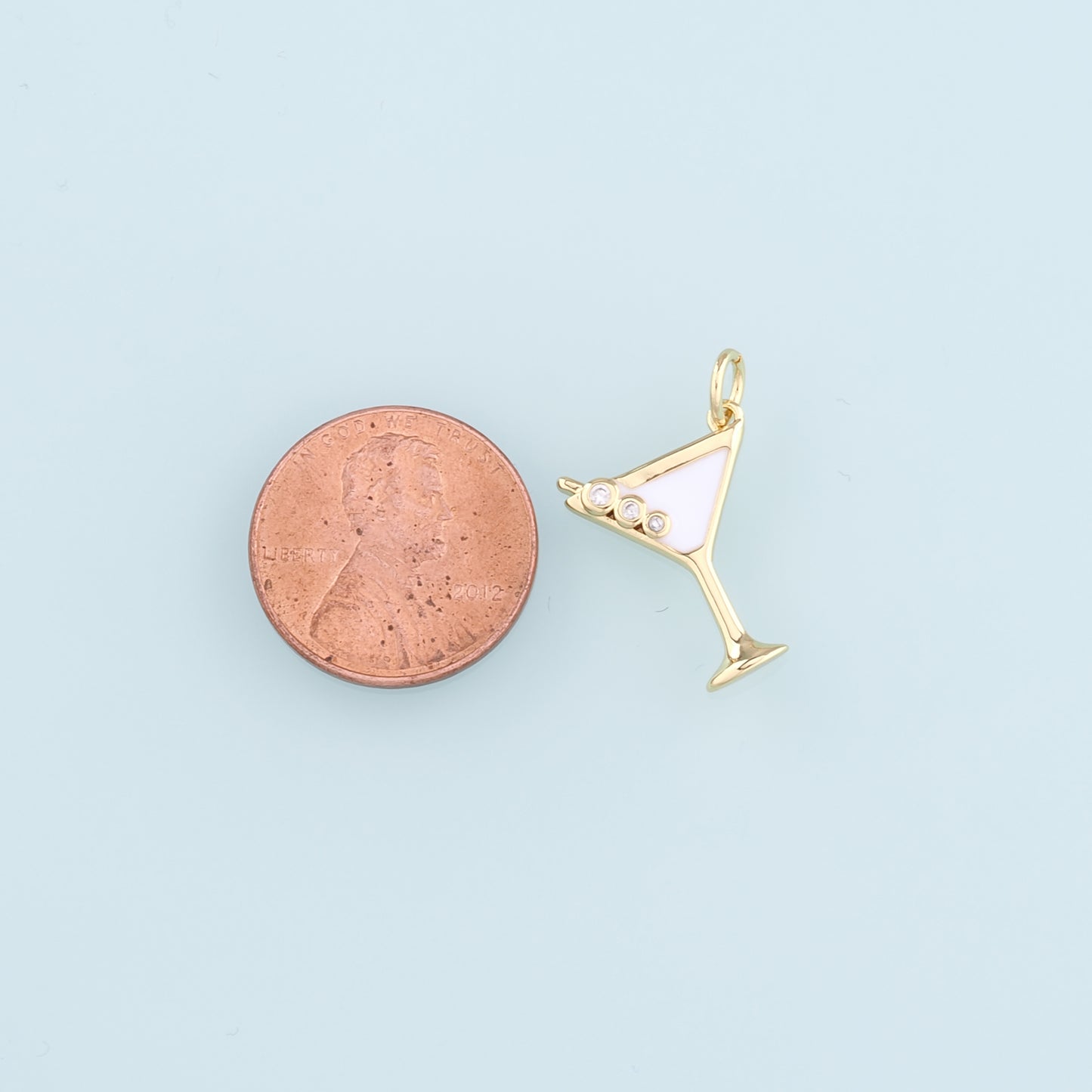 Gold Wine Glass Charms,18K Gold Filled Wine Glass Pendant,Enamel Wine Glass Charm Bracelet Necklace for DIY Jewelry Making Supply