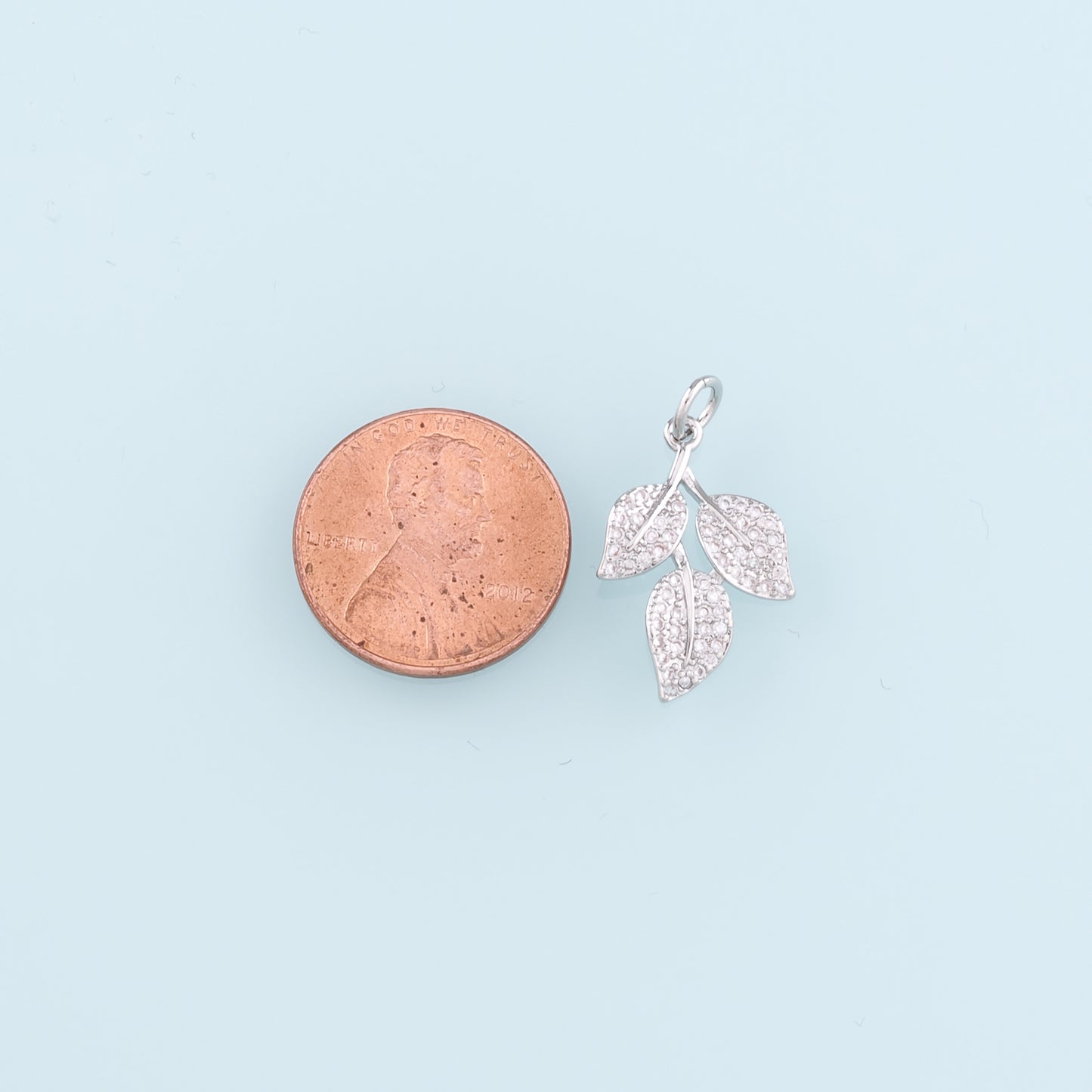 Gold Leaf Charms,18K Gold Filled Leaf Pendant,CZ Micro Pave Leaf Charm Bracelet Necklace for DIY Jewelry Making Supply